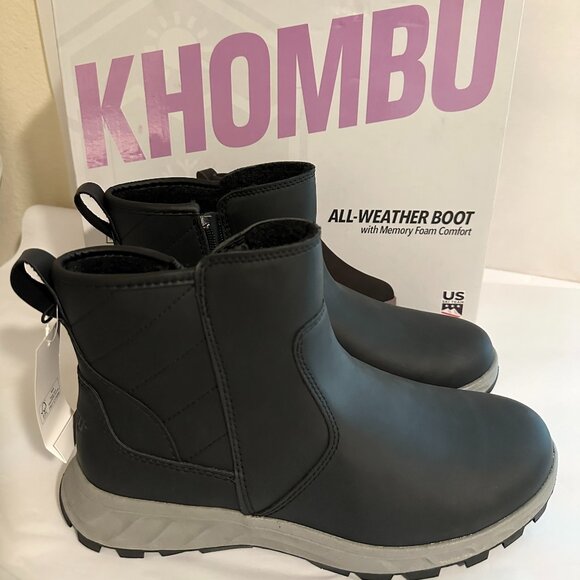 New Khombu Women's Dusk All Weather Boot Size 9 Black Memory Foam Comfort - Picture 1 of 16